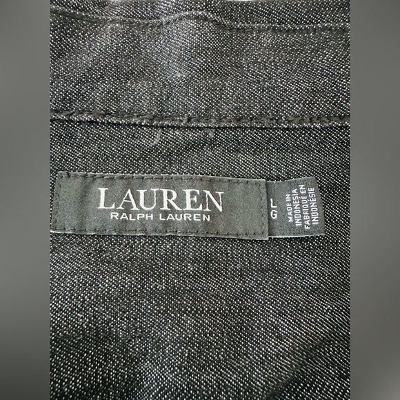 Ralph Lauren Denim Shift Dress in Charcoal Color Size Large - Picture 3 of 11